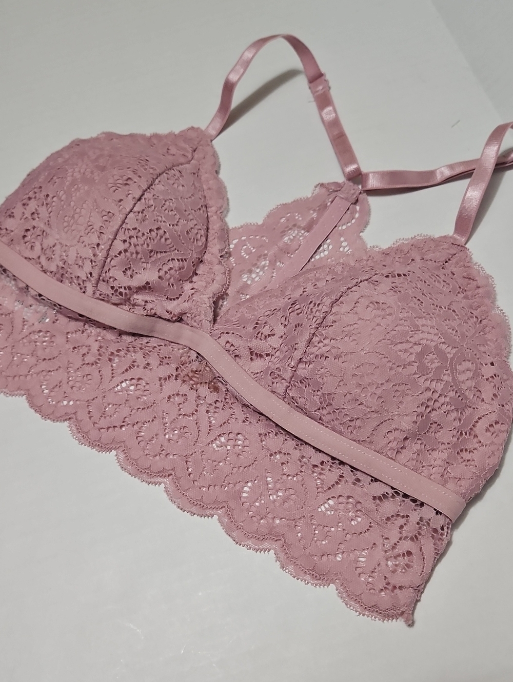 Laura Ashley Lace Bralette in Dusty Rose - Women's Intimates Size L